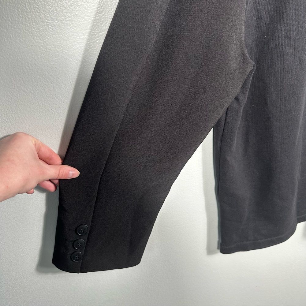 Zara Black Three-Button Long Sleeve Blouse Top Size Medium Minimalist Office - Picture 5 of 14